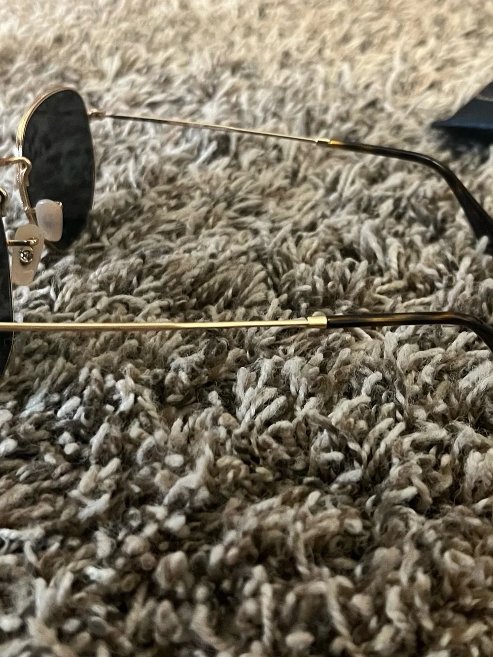 Ray-Ban Gold Frame Black Lens Sunglasses with Black Case